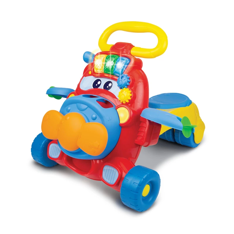 winfun 000875 Junior Jet 2-in-1 walker and ride-on Baby Toy, with shape sorter game, lights and phrases Multicolour - Image 1