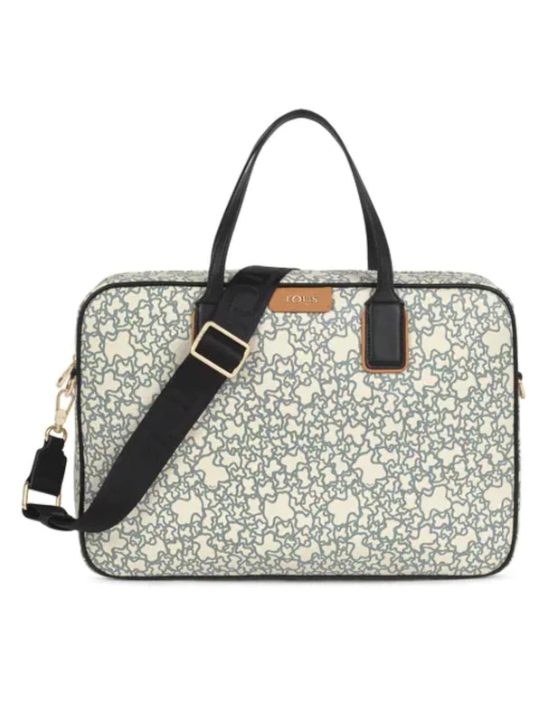TOUS Kaos Mini briefcase beige and black, beige, Talla Única