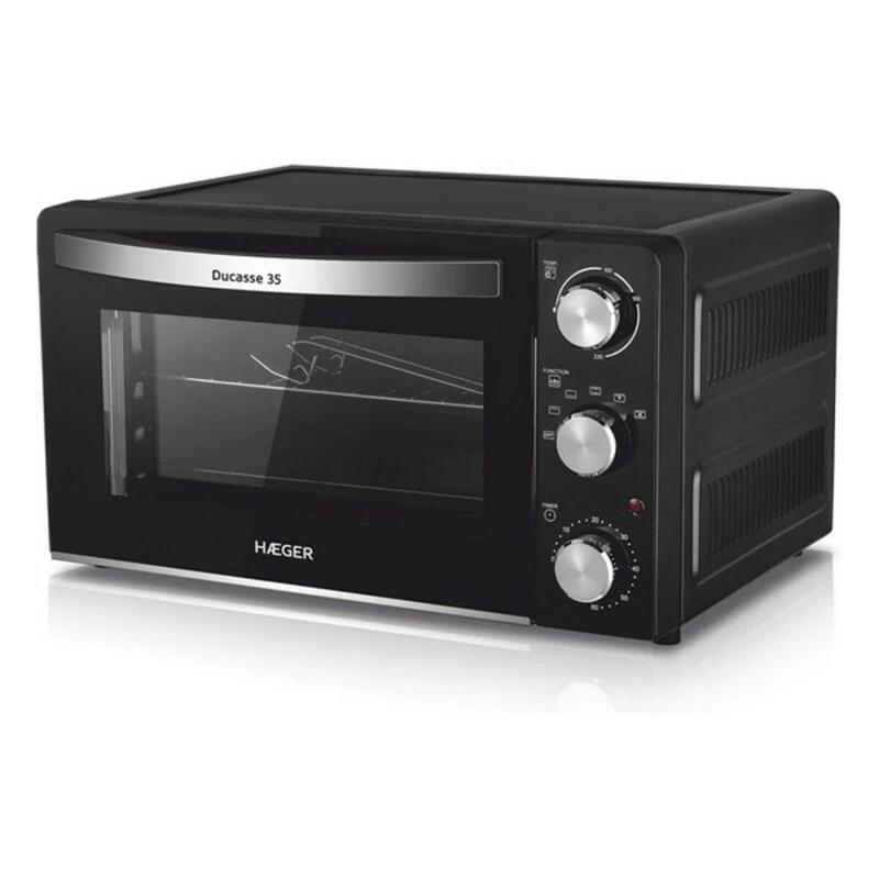 HAEGER OVEN 35L DUCASSE TABLE TOP CONVECTION BLACK WITH TIMER LIGHT 60MIN. Door with double glass up to 230º ANTI-STICKING - Image 1
