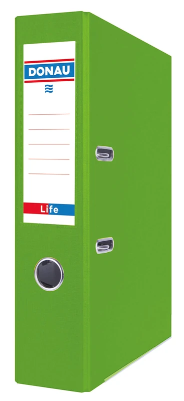 DONAU Premium Pack of 25 Folders A4 / 75 mm / 7.5 cm/Green Neon Plastic Cover PP/Paper/Slot Folder Office Folder Metal Edge Protection/Ideal for Office and School/Green Dot