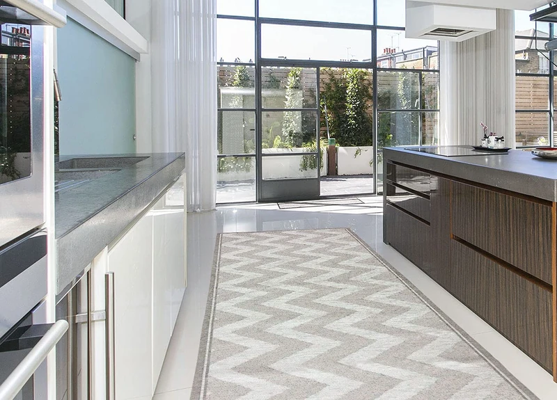 BIANCHERIAWEB Suardi Rug for Kitchen, Runner, Non-Slip Back, Various Designs by Suardi, 55 x 190 cm, Nordic Grey