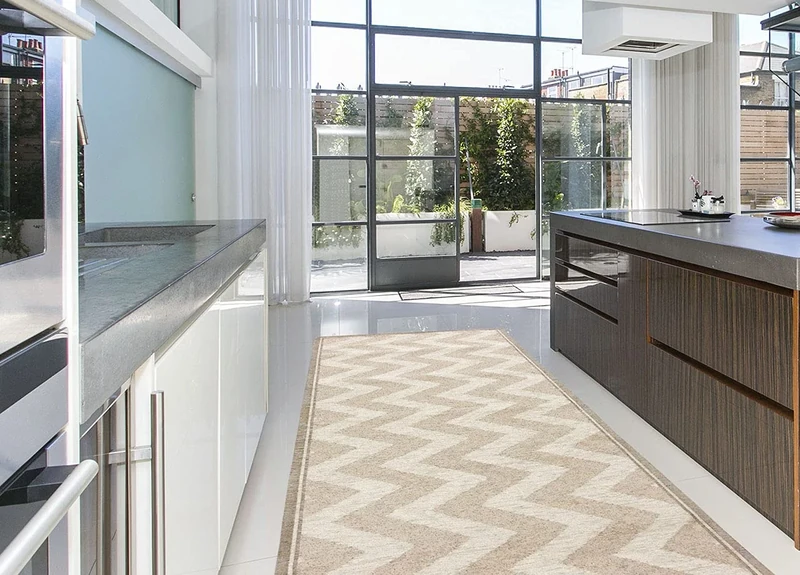 BIANCHERIAWEB Suardi Rug for Kitchen, Non-Slip Back, Various Designs by Suardi, 55 x 240 cm, Nordic Beige