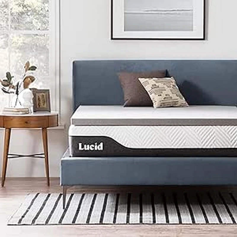 LUCID Bamboo Charcoal Memory Foam Mattress Topper 5 cm - Mattress Topper 160 x 190 cm