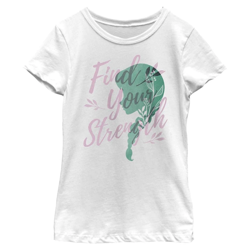 Disney Frozen Strength SIL Anna Girl's Solid Crew Tee, White, X-Small, Weiß, XS
