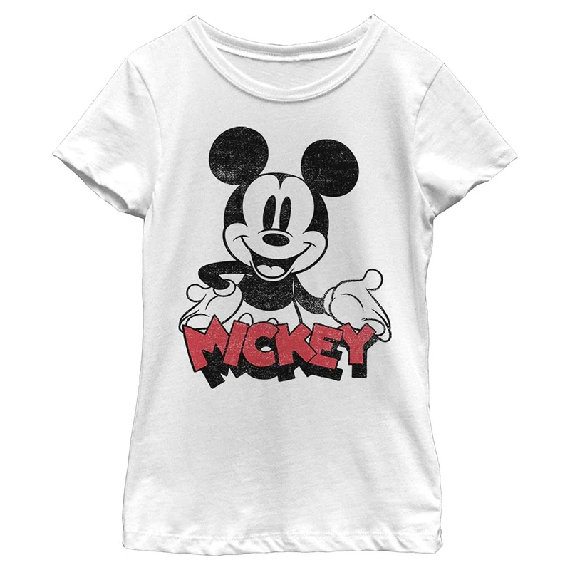 Disney Girl's Oh Boy T-Shirt, White, M