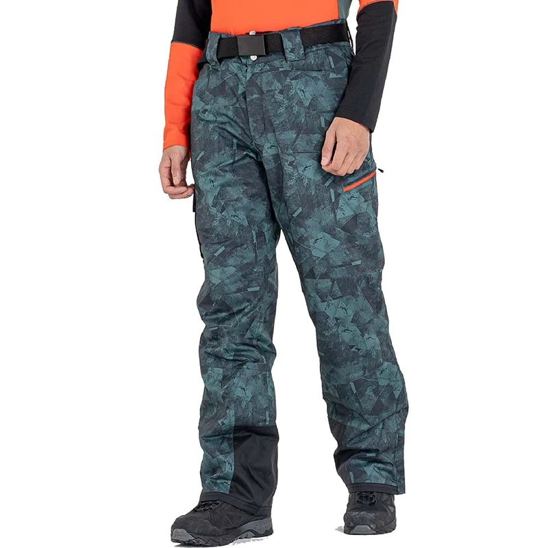 Dare2b Men's Absolute II Overalls, Fern Green Sketch Print/Black, X-Small