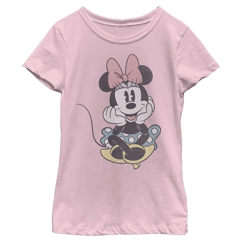 Disney Girl's Minnie Sit T-Shirt, lightpink, M
