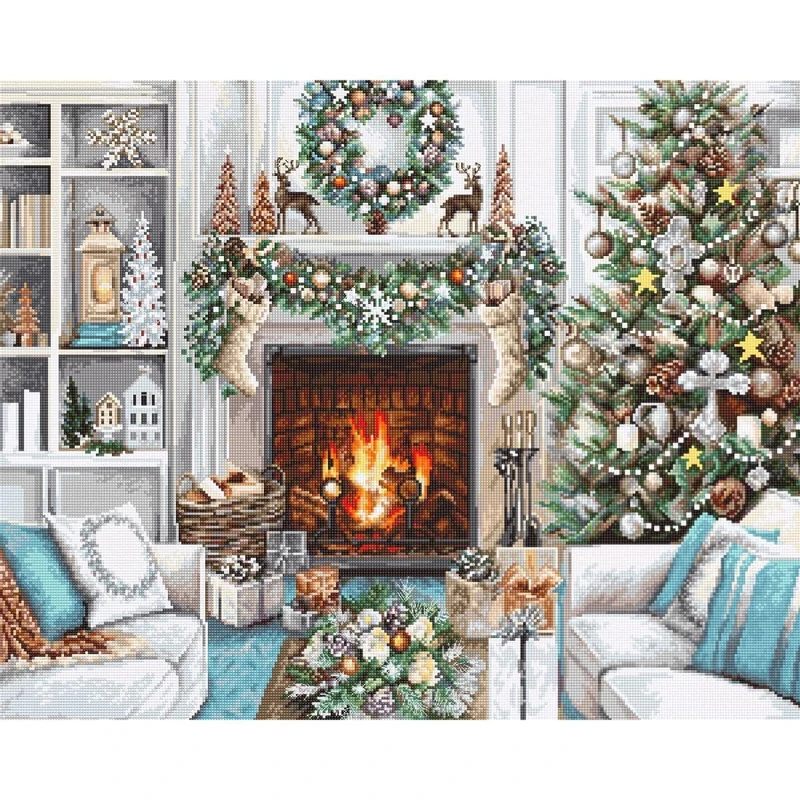Luca-S Cross Stitch Kit Christmas Interior, B2394 - Image 1