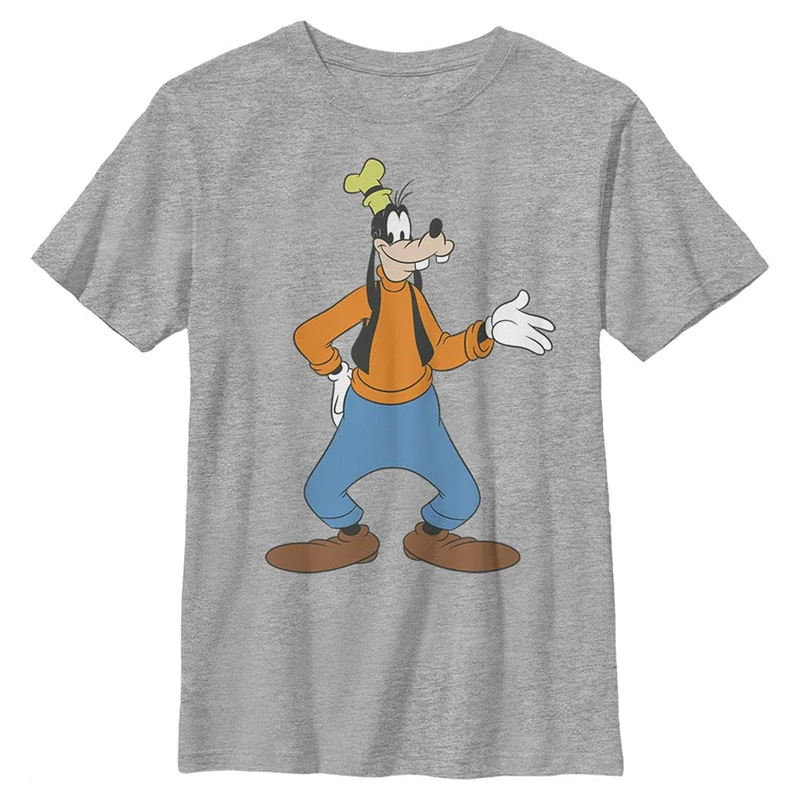 Disney Characters Traditional Goofy Boy's Crew Tee, Athletic Heather, X-Small, Athletic Heather, XS