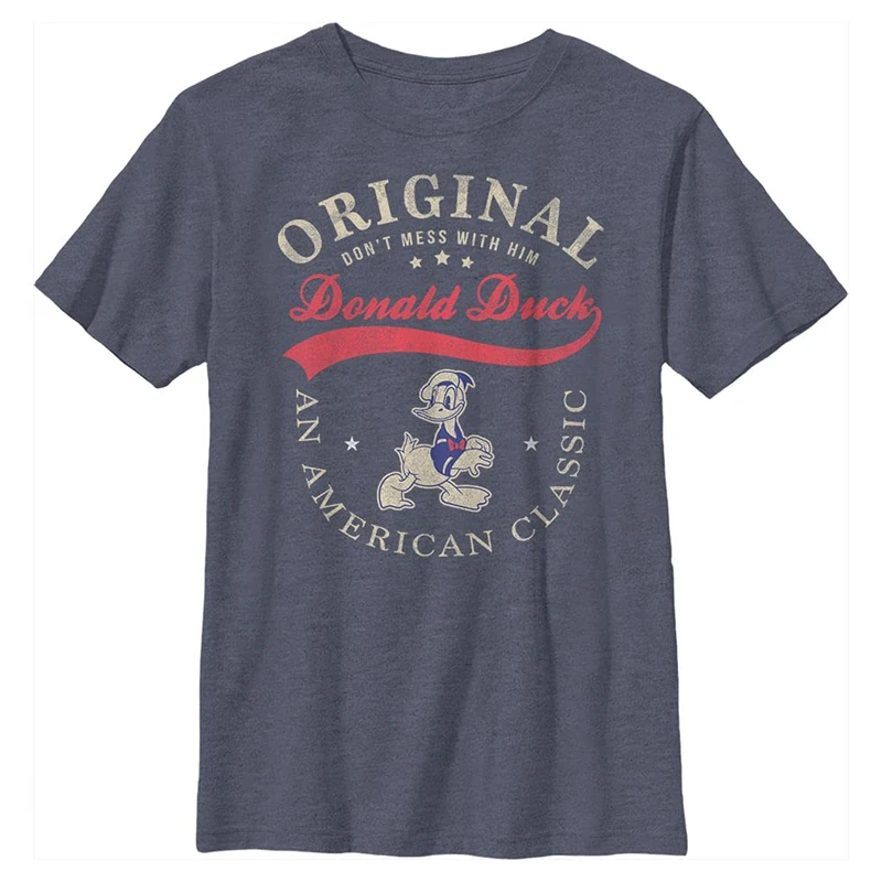 Disney Boy's The One and Only Donald T-Shirt, Navy Heather, S