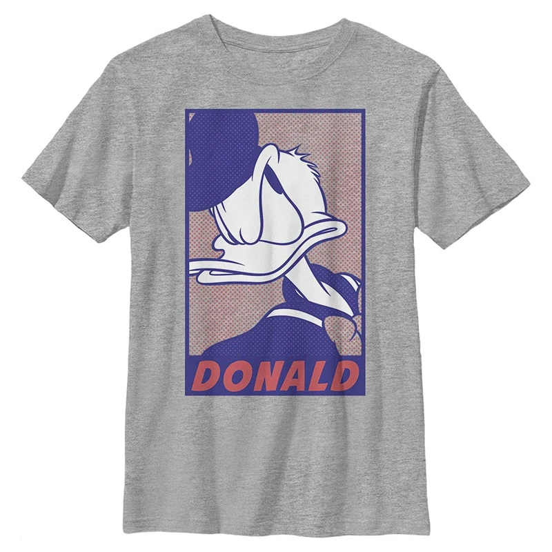Disney Characters Comic Pop Duck Boy's Crew Tee, Athletic Heather, X-Small, Athletic Heather, XS