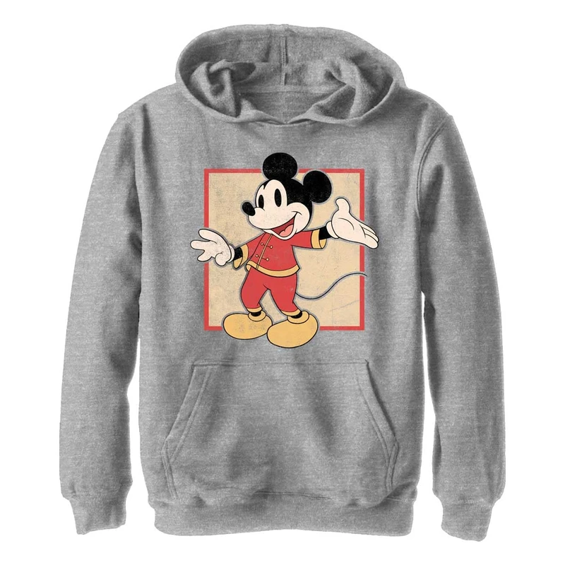 Disney Boy's Chinese Mickey Hoodie, Sporty Heather, XL