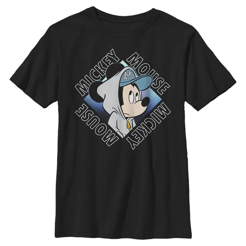 Disney Boy's Cool Mickey T-Shirt, Black, XL