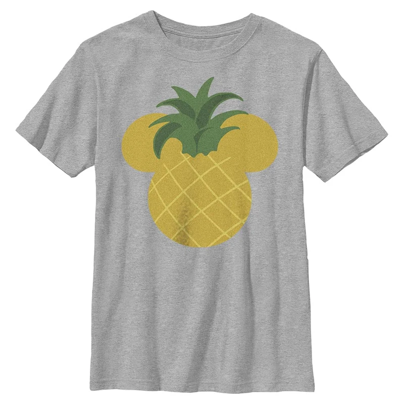 Disney Boy's Pineapple Ears T-Shirt, Sporty Heather, XL