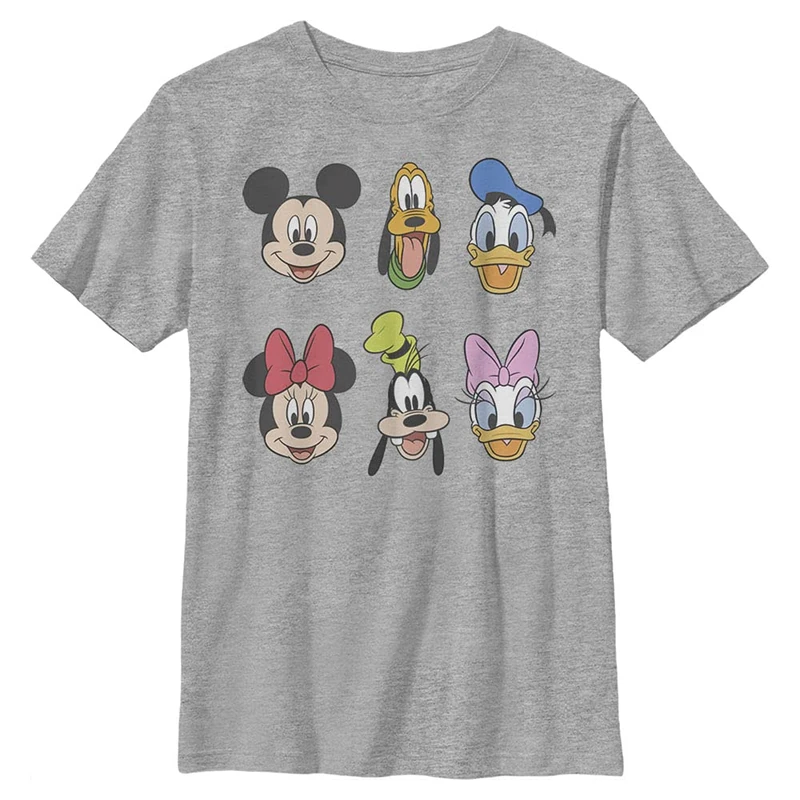 Disney Characters Always Trending Stack Boy's Crew Tee, Athletic Heather, X-Small, Athletic Heather, XS