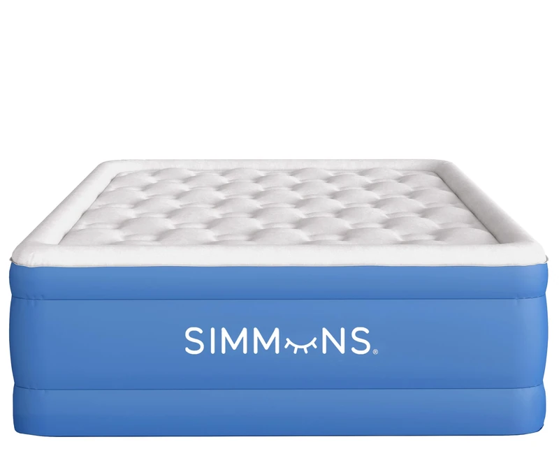 Simmons Rest Mattress Air Bed with Side Built-in Pump and Soft Velveteen Topper, 17" Full