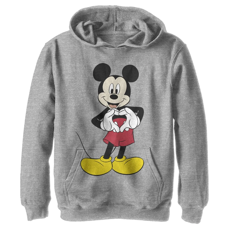 Disney Mickey & Friends - Mickey Love YTH Hoodie Heather grey 7/8