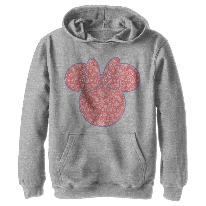 Disney Boy's Klassischer Mickey-Minnie Americana Paisley Hoodie, Athletic Heather, S