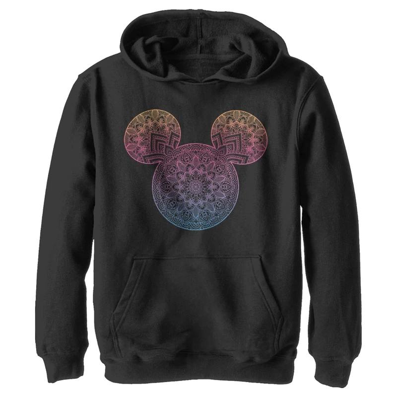 Disney Mickey Classic - Mickey Mandala Fill YTH Hoodie Black 5/6