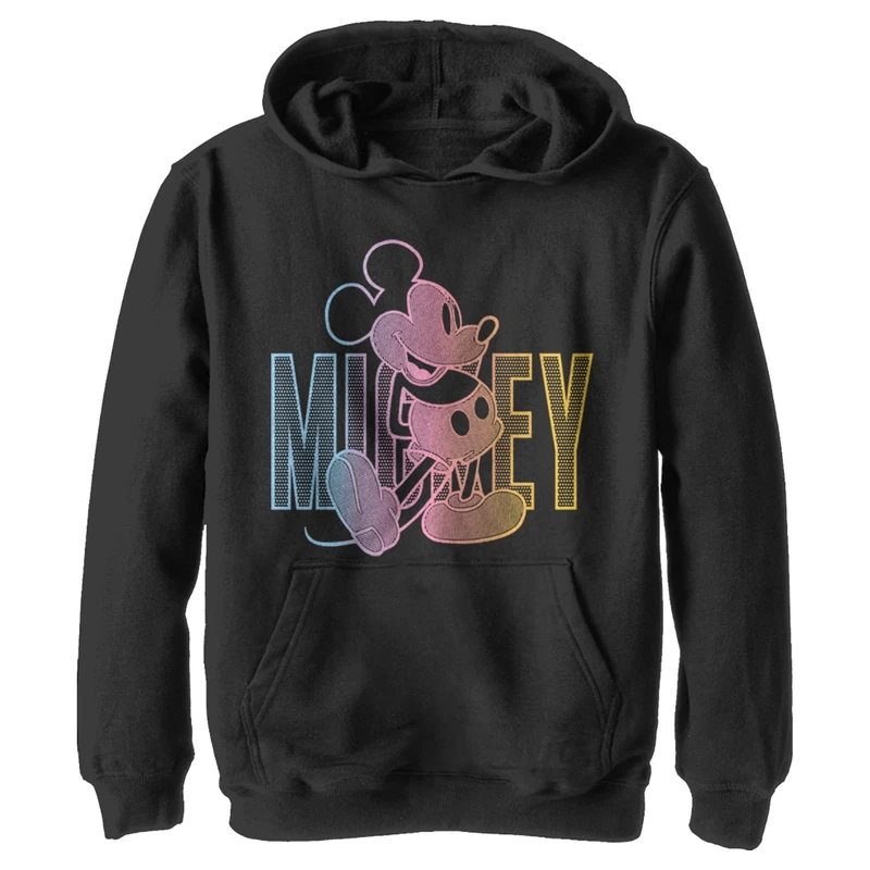 Disney Boy's Gradient Mickey Hoodie, Black, Small