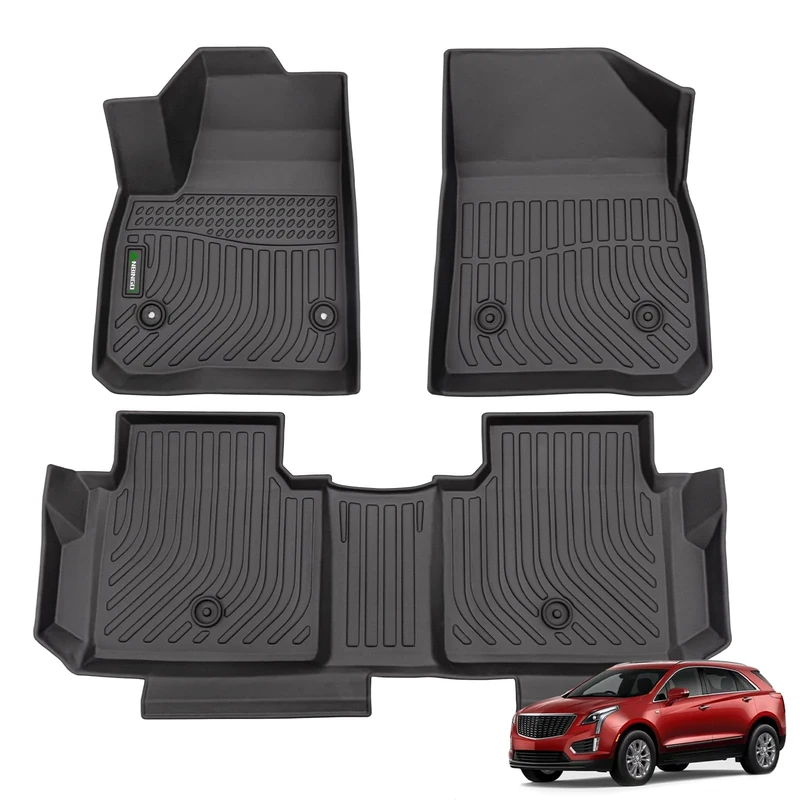 ANBINGO Floor Mats Custom for applying to Cadillac XT5 2017-2023 /GMC Acadia 2017-2023 /Chevrolet Blazer 2019-2023 All Weather TPE Floor Liner Fits Front& 2nd Row Full Set Chevy Accessories Black