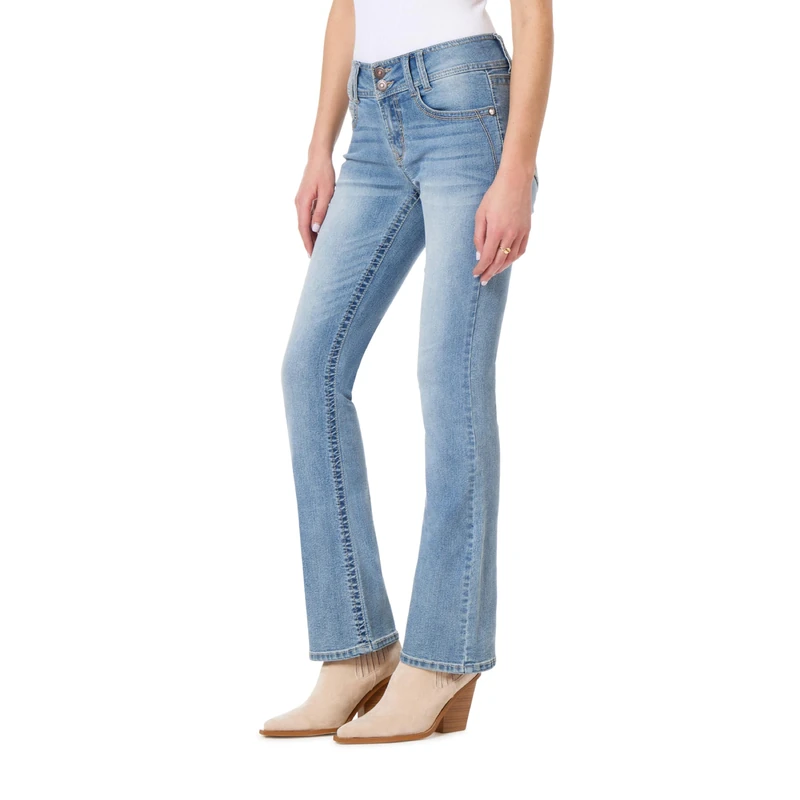 WallFlower Women's Instastretch Luscious Curvy Bootcut Jeans, Cypress, 1