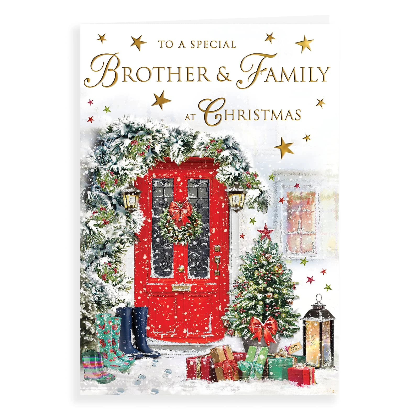 Piccadilly Greetings Regal Publishing Traditional Christmas Card Brother & Family - 9 x 6 inches