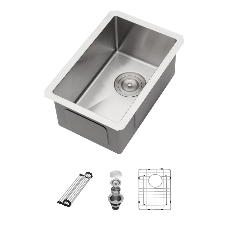10 X 18 Inch Bar Sink Undermount - Sarlai 10"x18"x8" 16 Gauge Stainless Steel Undermount Bar Prep Kitchen Sink Single Bowl