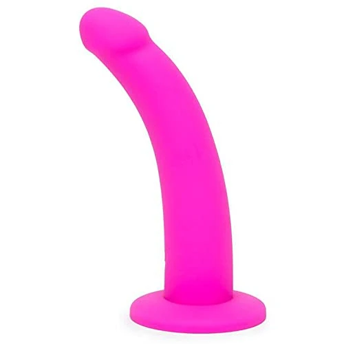 Lovehoney Curved Dildo - 6 Inch Suction Cup Dildo - Flexible Anal Sex Toys for Men and Women - Harness Compatible Strap On - Smooth Silicone Adult Sex Toy - Waterproof - Pink