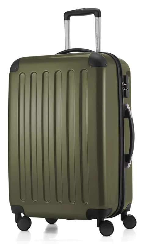 Hauptstadtkoffer Alex Expandable Hard Shell Suitcase 65 cm (74 L) with Combination Lock, Durable Travel Trolley with 4 Double Wheels, Avocado - Image 1