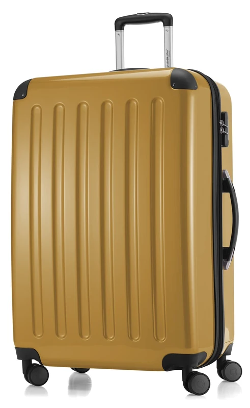 Hauptstadtkoffer Alex Expandable Hard Shell Suitcase 75 cm (119 L) with Combination Lock, Durable Travel Trolley with 4 Double Wheels, Autumn Gold