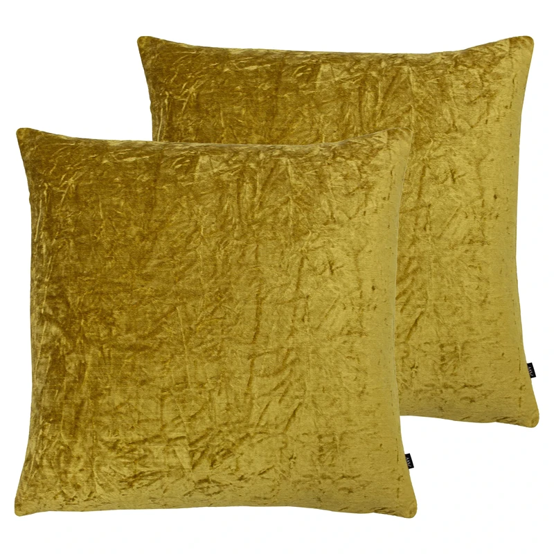 Ashley Wilde Kassaro Twin Pack Feather Filled Cushions, Dijon, 50 x 50cm