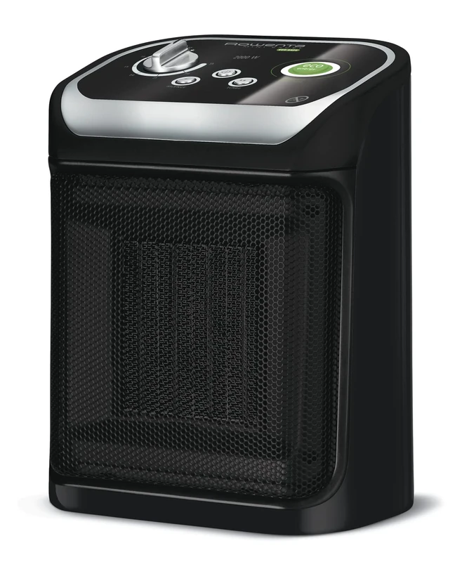 Rowenta SO9266 Mini Excel Eco Safe Fan Heater | 2 Power Levels | Compact | Quiet | Energy Saving Function | 1000-2000 Watts | 50 dB (A) | Washable Filter | Automatic Shutdown | Black