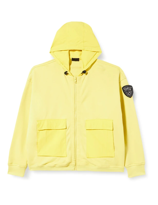 Blauer Women's Felpa Aperta Cappuccio Hooded Sweatshirt, 200 IRIS Giallo, XL