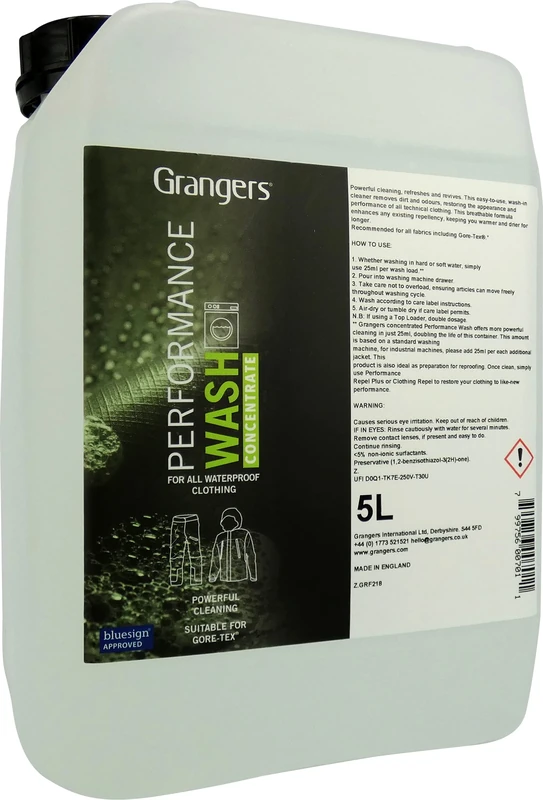 Grangers Performance Wash | 5 Litre | Cleans, Refreshes and Restores the Appearance of All Outdoor Clothing