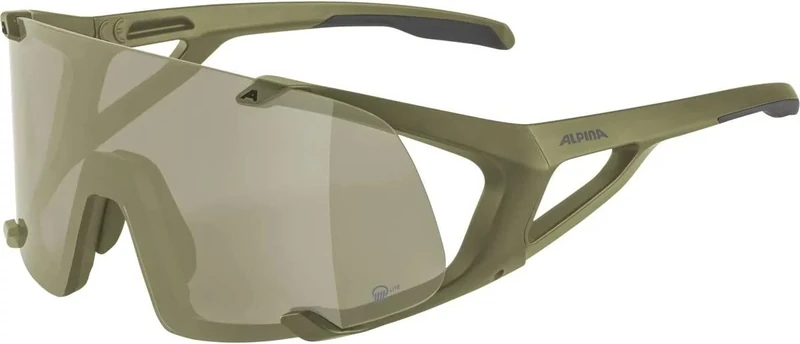 ALPINA Unisex - Adult, Hawkeye Q-LITE Sports Glasses, Olive matt, One Size
