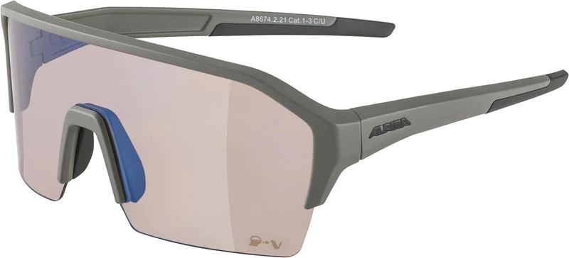 ALPINA Unisex - Adult, RAM HR Q-LITE V sports glasses, moon-grey matt, One Size