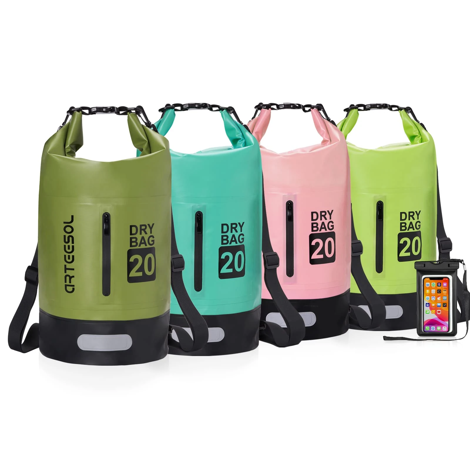 Blackace arteesol Waterproof Dry Bag 5L 10L 20L 30L Waterproof Bag with Long Adjustable Handle for Kayaking Boat Excursion Canoe/Fishing/Rafting/Swimming/Snowboarding