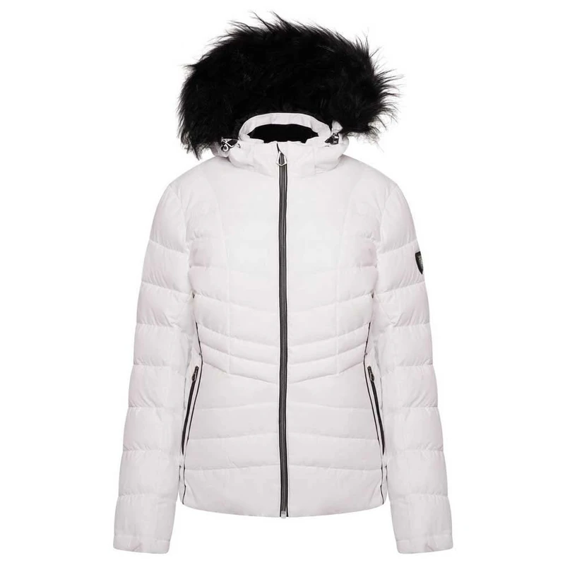 Dare 2b Women's Glamorize II Jacket, White/BlkFur, 6