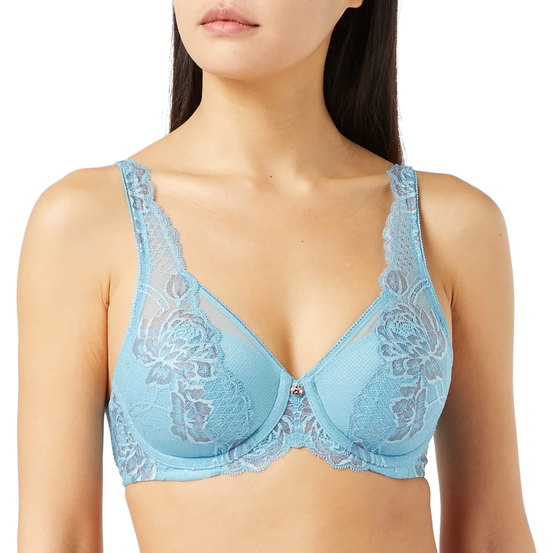 Triumph Wild Peony Florale Wp, Padded Bra Women's, Blue Lake, 32B