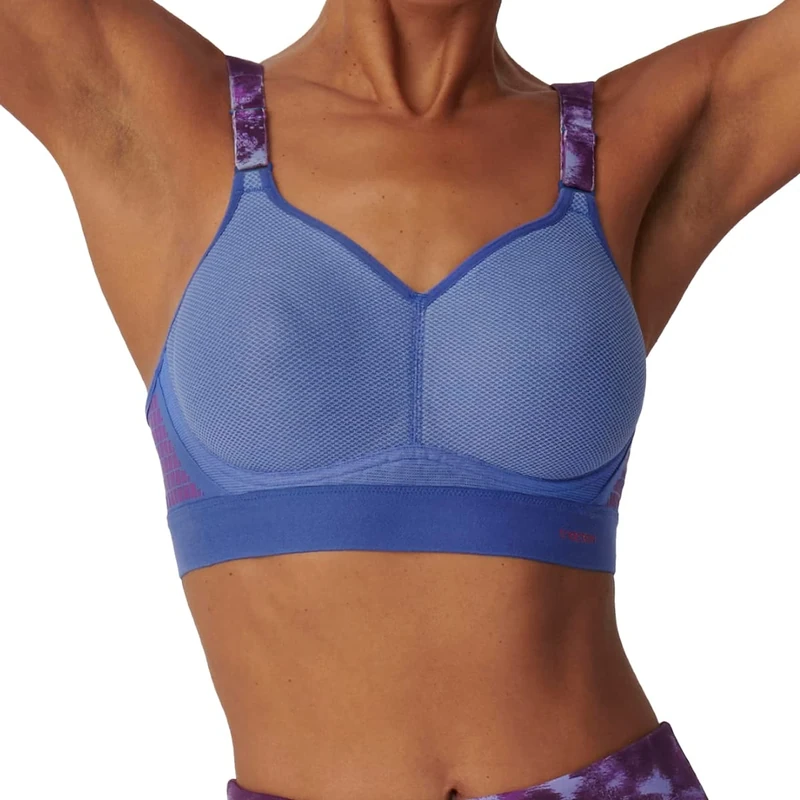 Triumph Women's Triaction Hybrid Lite Ex Racerback sports bra, Blue - Light Combination, 34B UK - Image 1