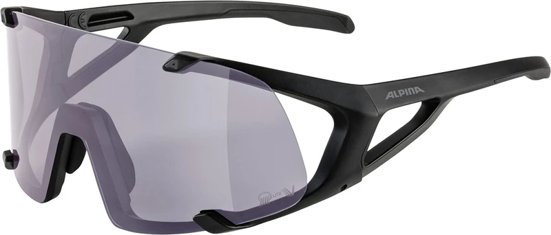 ALPINA Unisex - Adult, HAWKEYE Q-LITE V sports glasses, black matt, One Size