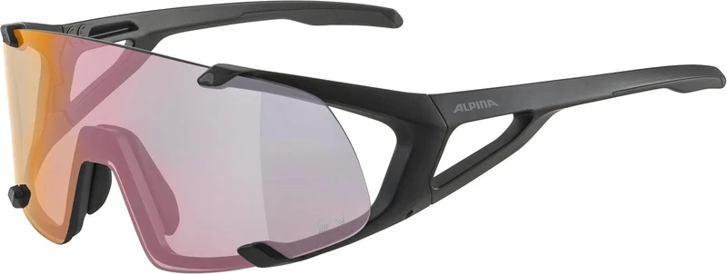 ALPINA Unisex - Adult, HAWKEYE S QV sports glasses, black matt, One Size