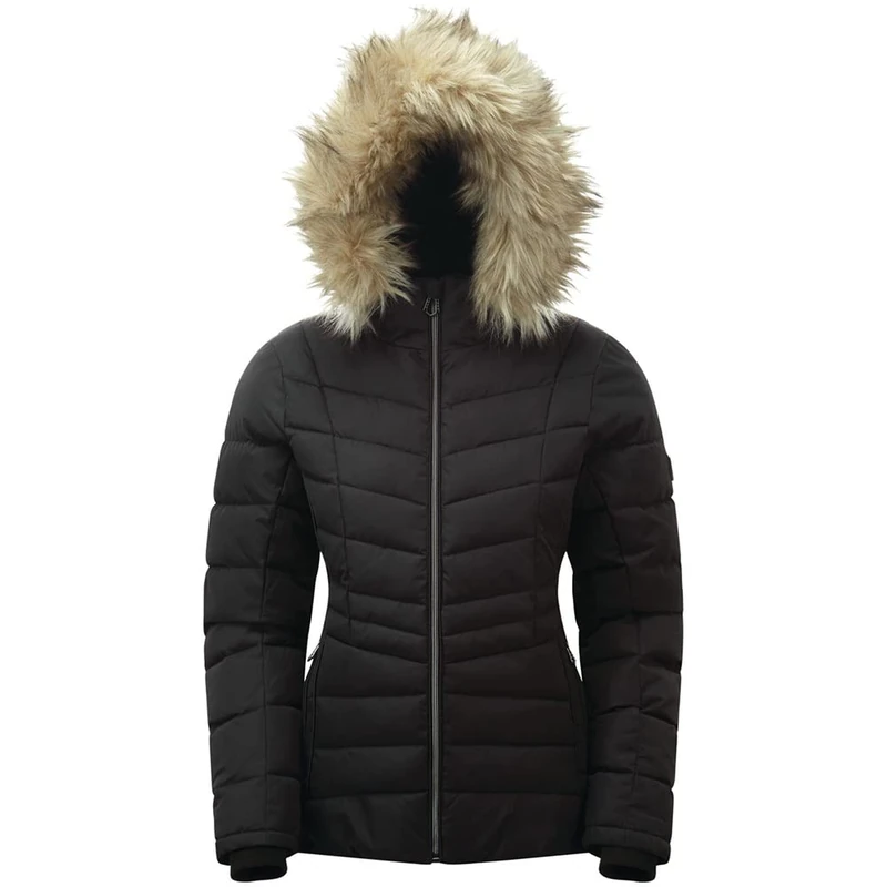 Regatta Women's Glamorize II Jacket, Black/NatFur, 16