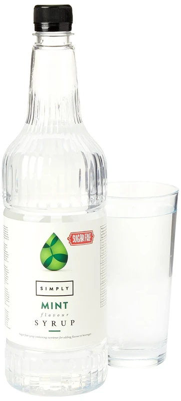 Simply Sugar Free Mint Syrup, Low Calorie, Vegan & Nut Free Flavoured Syrup for Coffee, Cocktails & Baking (1 Litre)