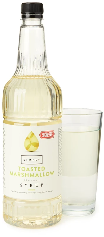 Simply Sugar Free Toasted Marshmallow Syrup, Low Calorie, Vegan & Nut Free Flavoured Syrup for Coffee, Cocktails & Baking (1 Litre)