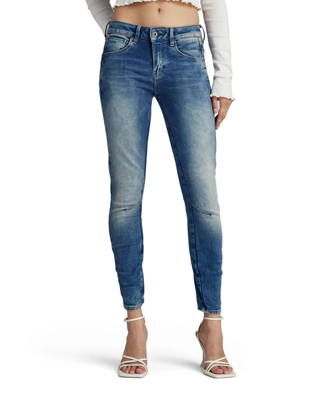 G-STAR RAW Women's Arc 3D Mid Waist Skinny Jeans, Medium Aged, 30W / 30L
