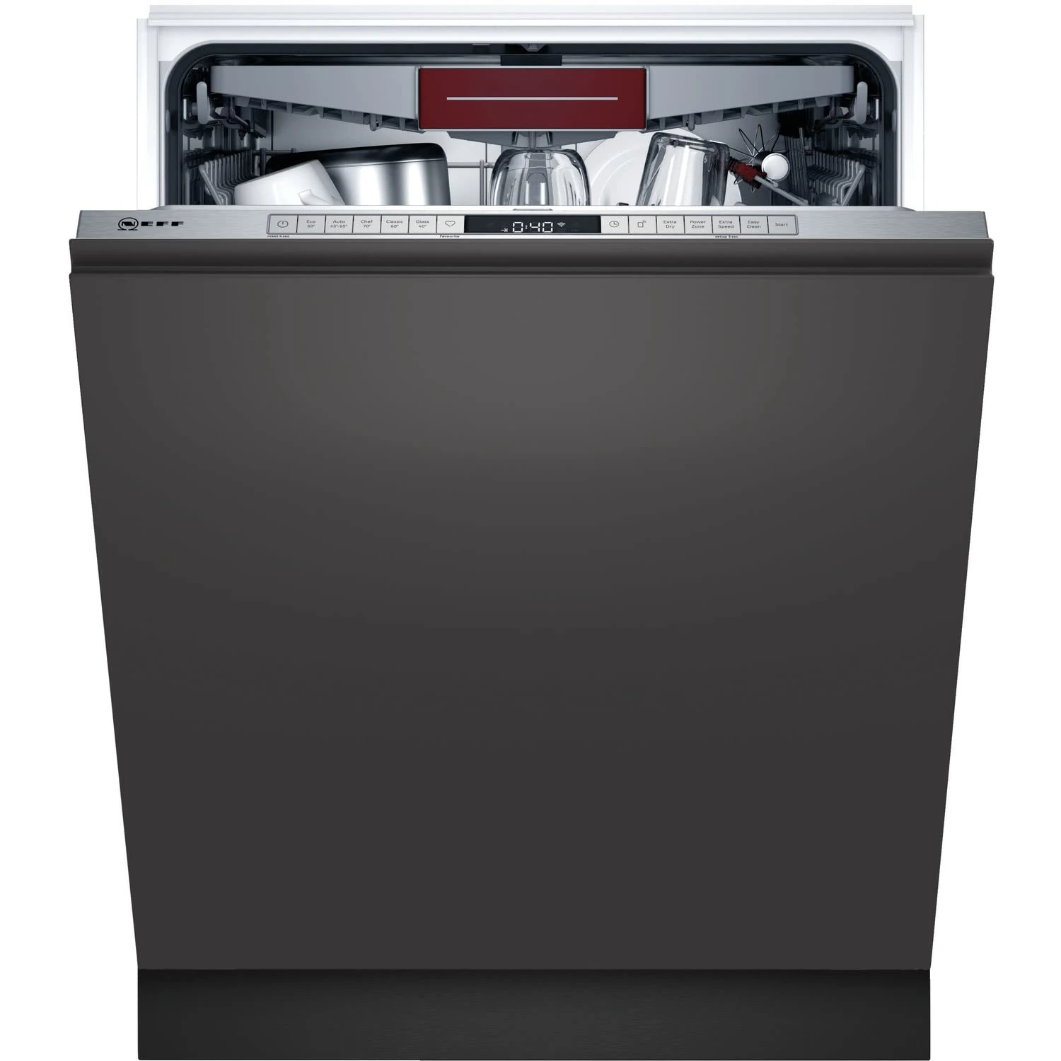 Neff S155HCX27G N50 Fully Integrated Dishwasher, 14 place settings, TimeLight, 46dB, Flex Basket, Flex Cutlery Drawer