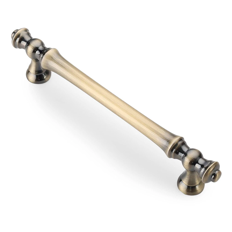 Asidrama 10 Pack 5 Inch(128mm) Brushed Antique Brass Kitchen Cabinet Handles, Cabinet Pulls Kitchen Cabinet Hardware for Cupboard Drawer Pulls