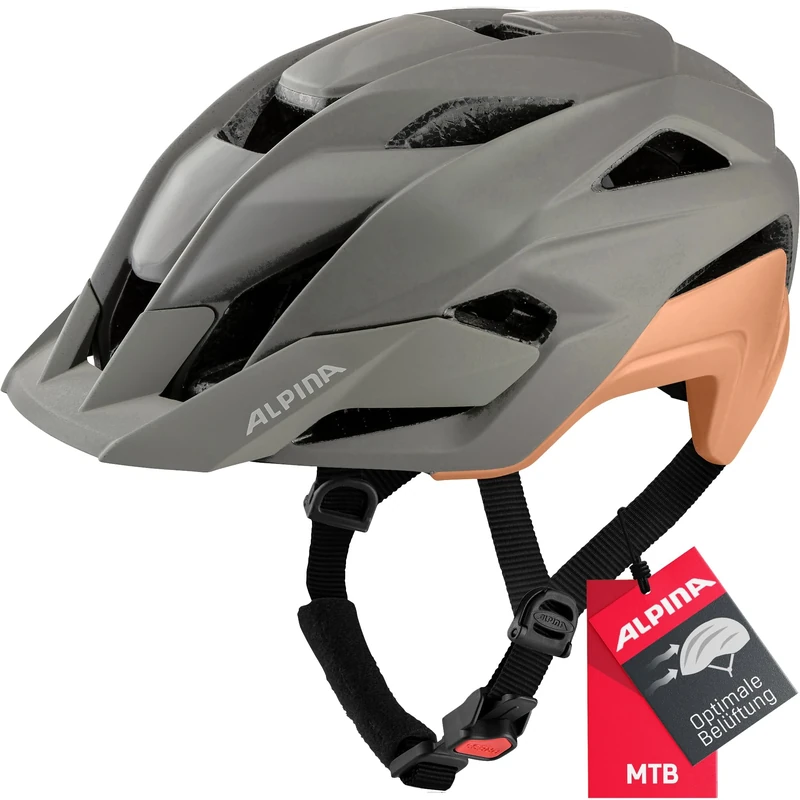 ALPINA Unisex - Adult, KAMLOOP cycling helmet, moon-grey-peach matt, 51-55 cm